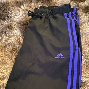 Adidas track pants black and purple
